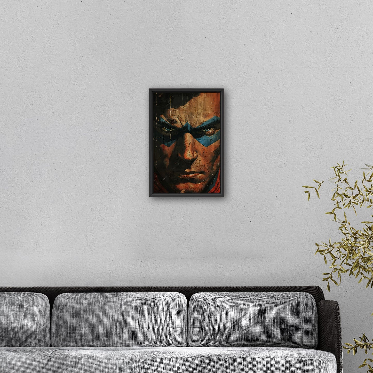 Comicbook style closeup superhero face portrait - Epic Heroic Vintage Comic Closeup Art