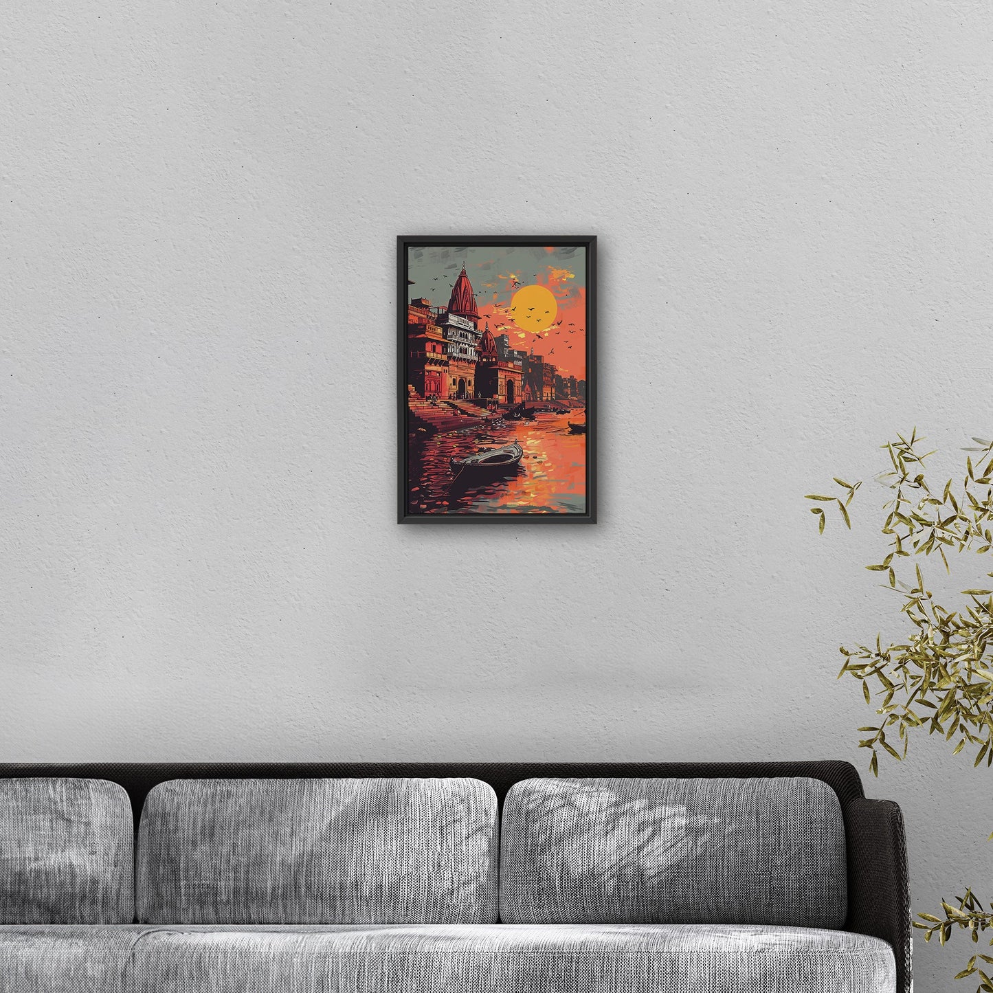 Vibrant Banaras Ghat illustration - Cultural Oasis