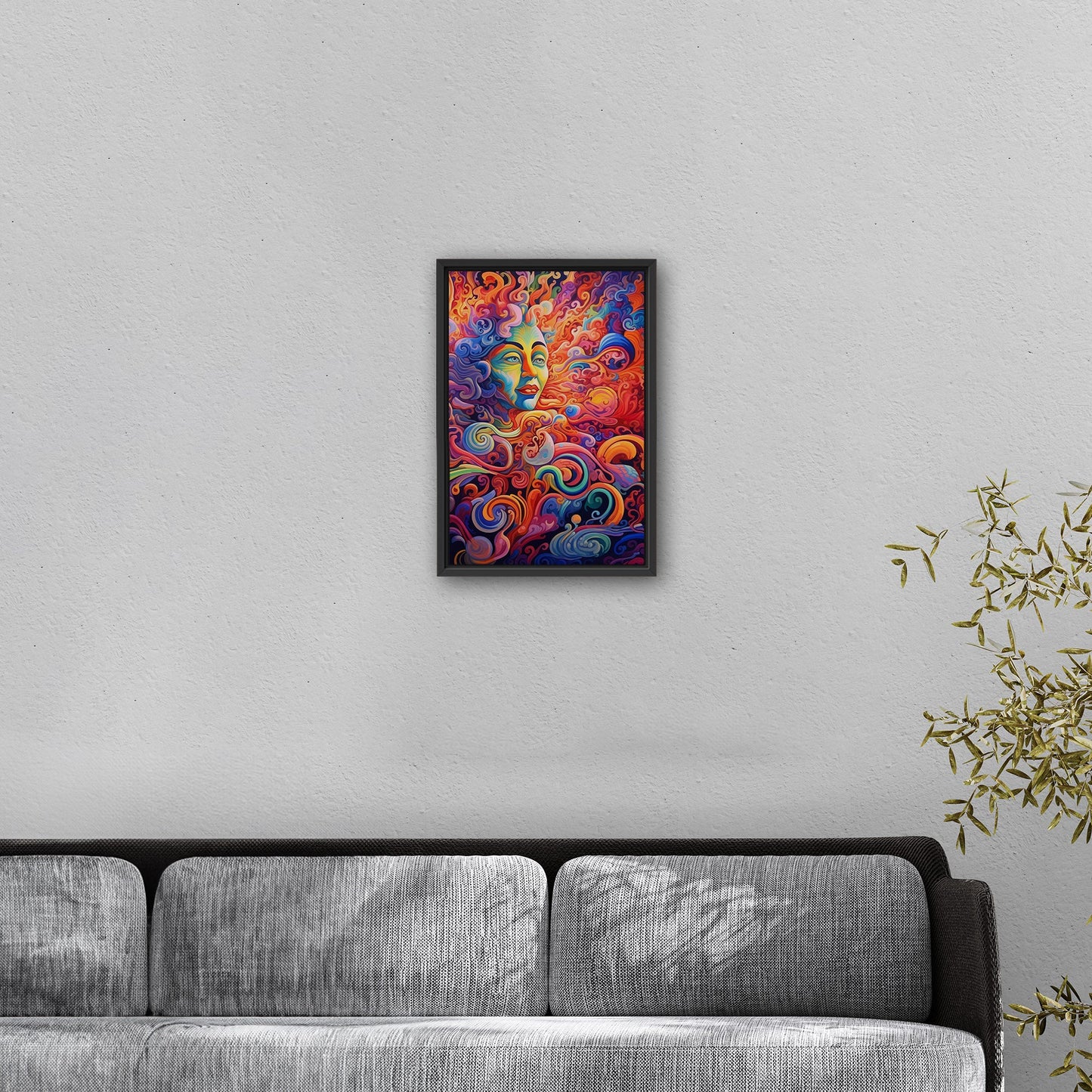 Psychedelic abstract airbrush painting of Vibrant Ebony - Enigmatic Revolution