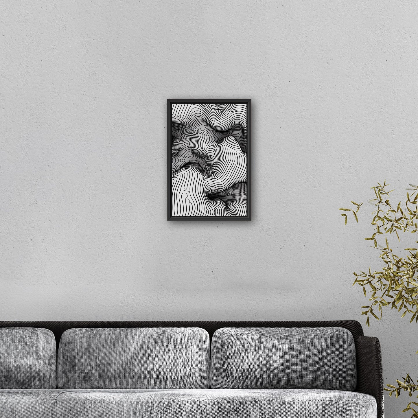 Abstract topographic black and white texture - Ethereal Oscillations