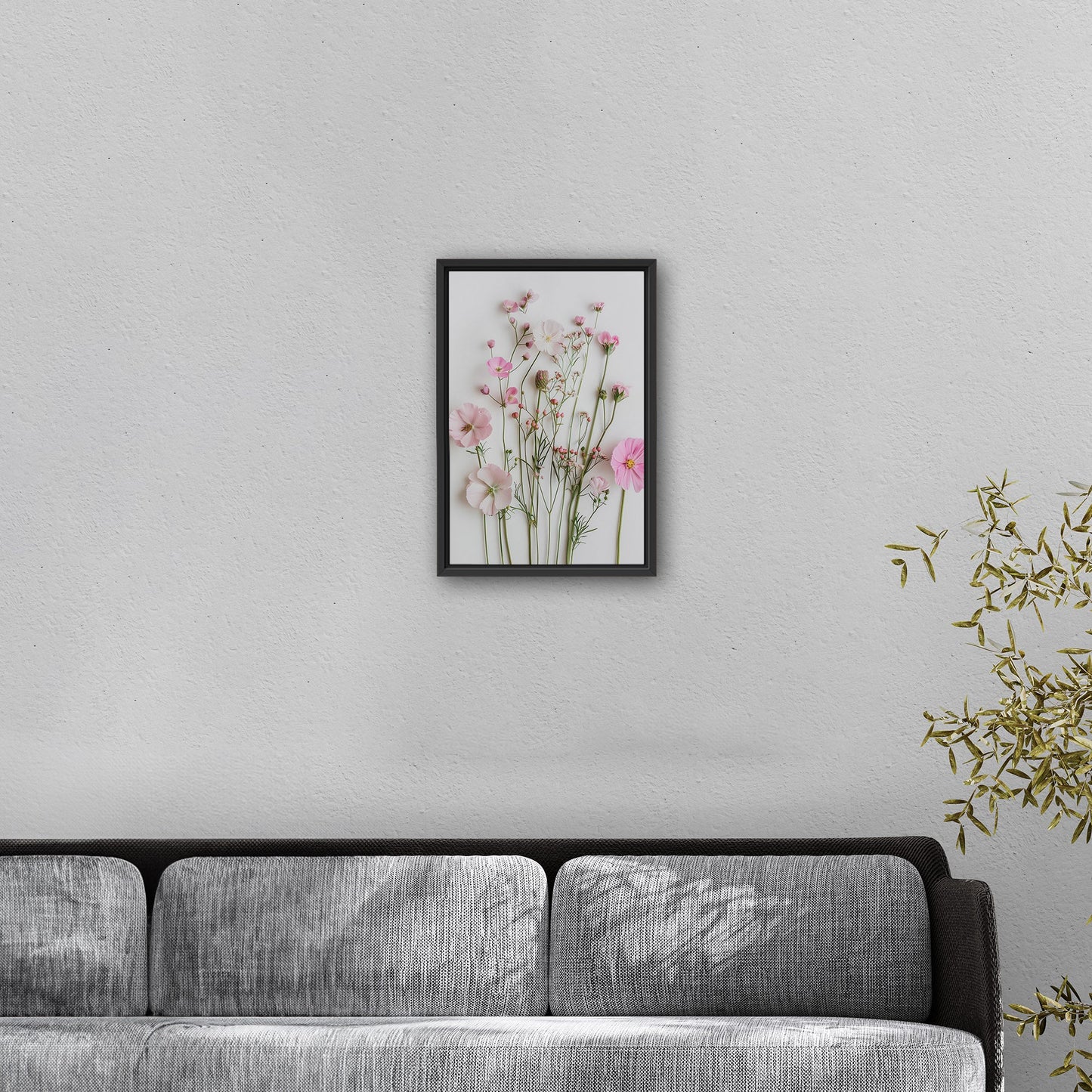Elegant pink wildflower botanical wall art -Enchanted Blossoms