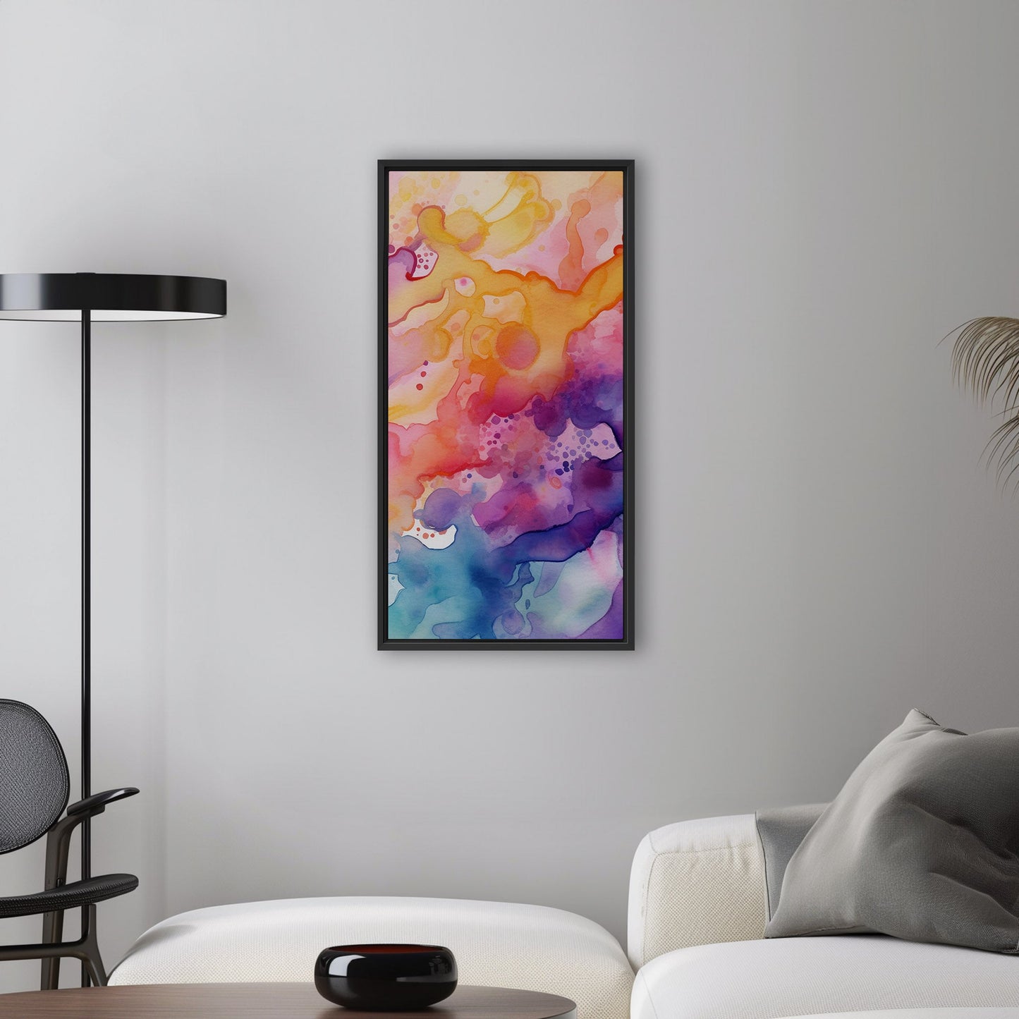 Abstract watercolor art with vibrant colors