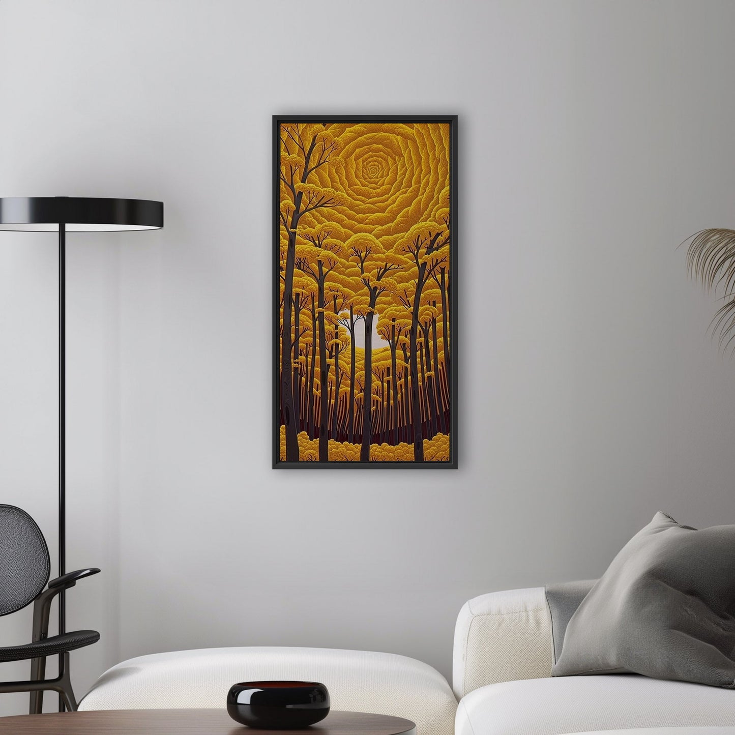Romantic Stylized Painting of Autumn Woods - Ethereal Golden Woods: A Romance