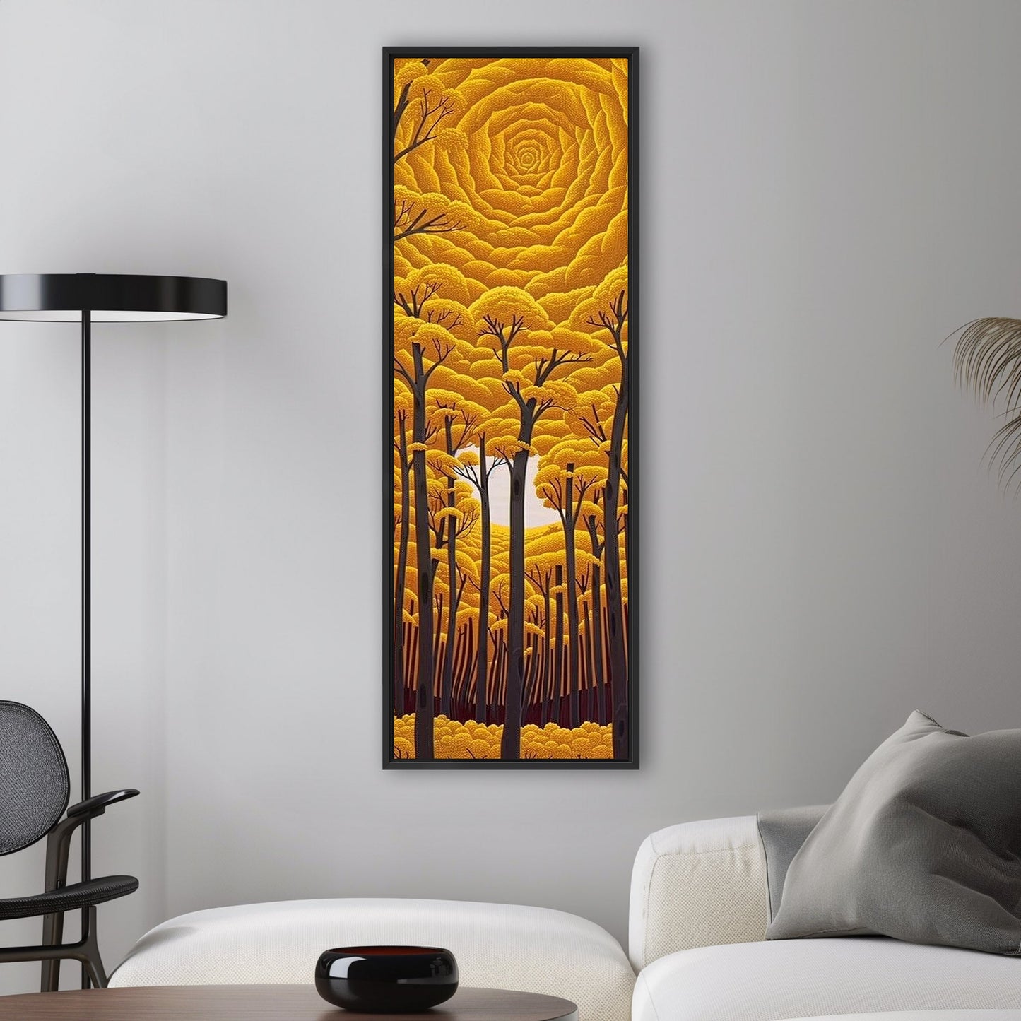 Romantic Stylized Painting of Autumn Woods - Ethereal Golden Woods: A Romance