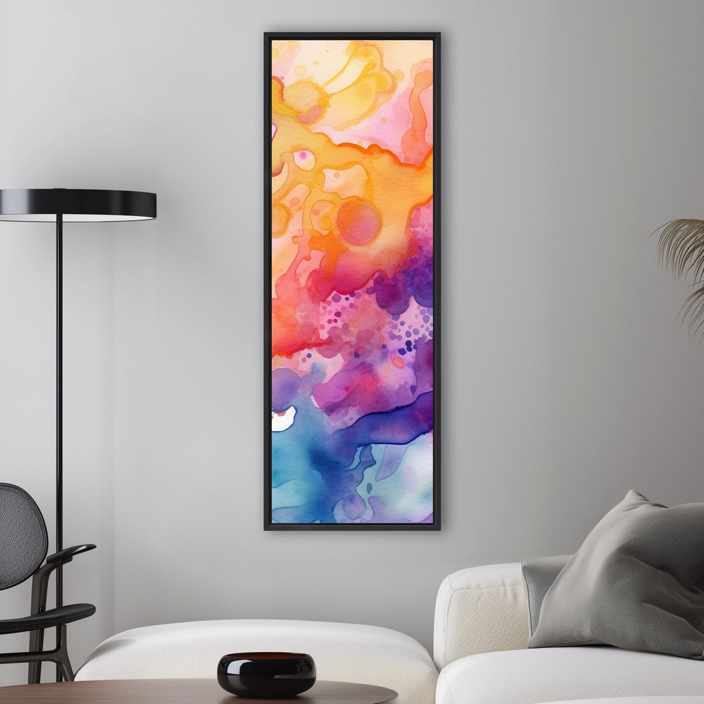 Abstract watercolor art with vibrant colors