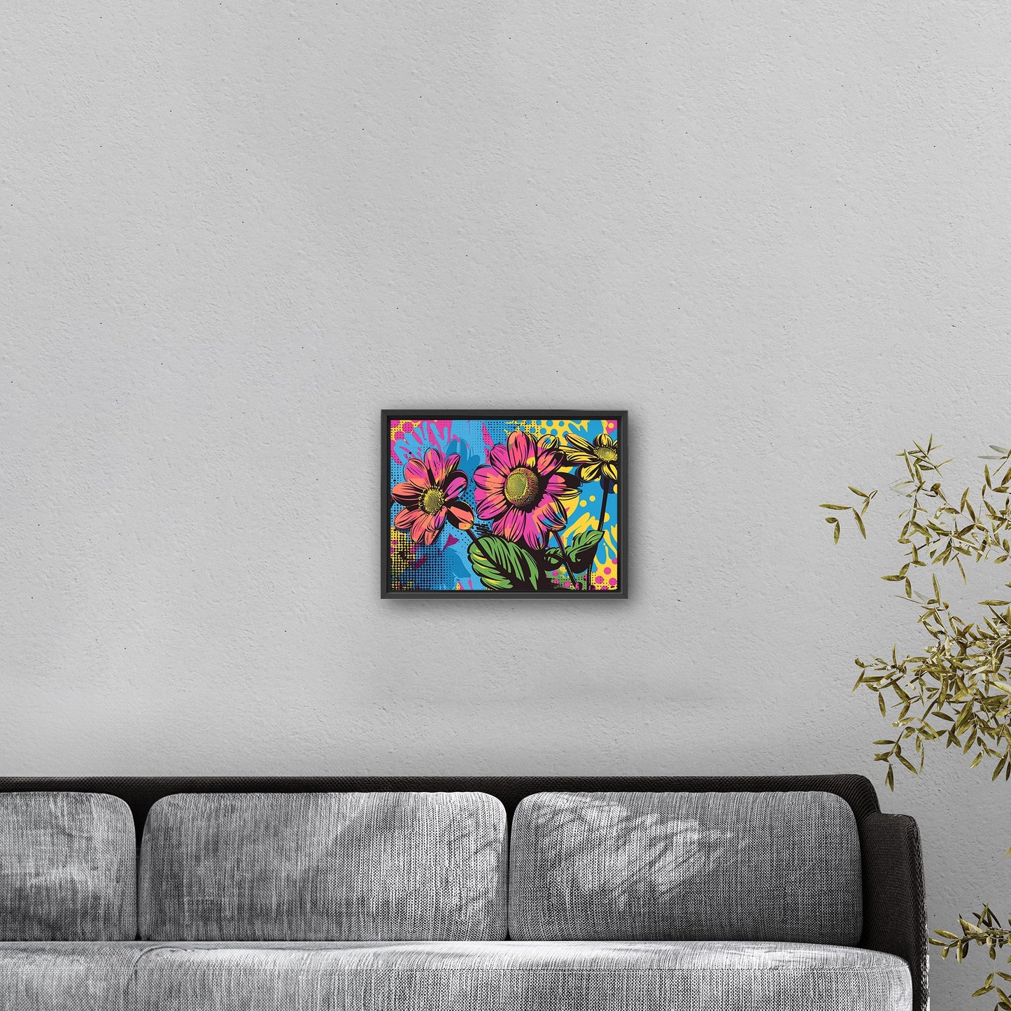 Flowers in Pop Art Printed Style - Blossoms of Creativity