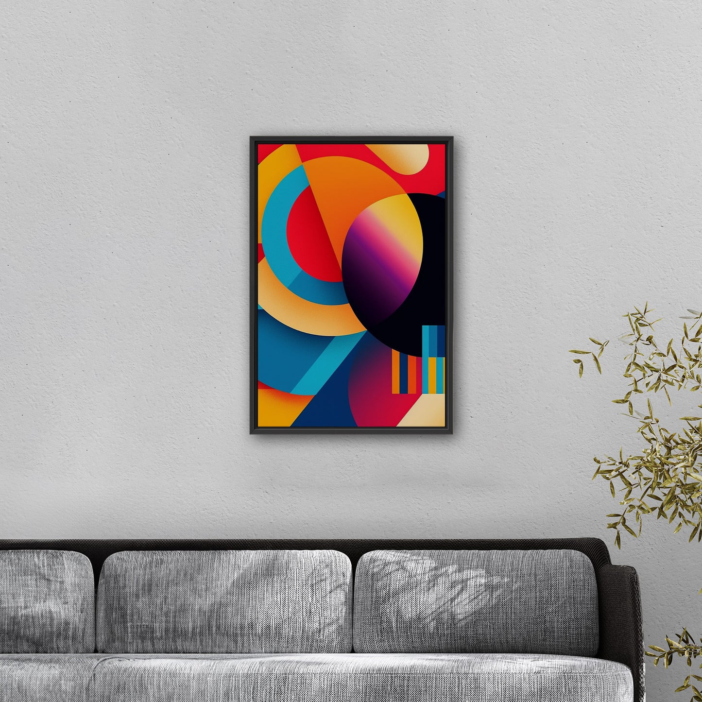 Vibrant, geometric abstract art - Bold Fusion of Colors