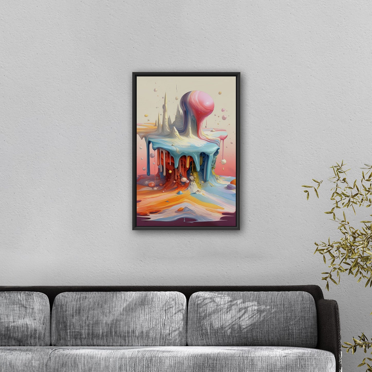 Abstract, surreal, dreamlike art with melting shapes - Enigmatic Elegance