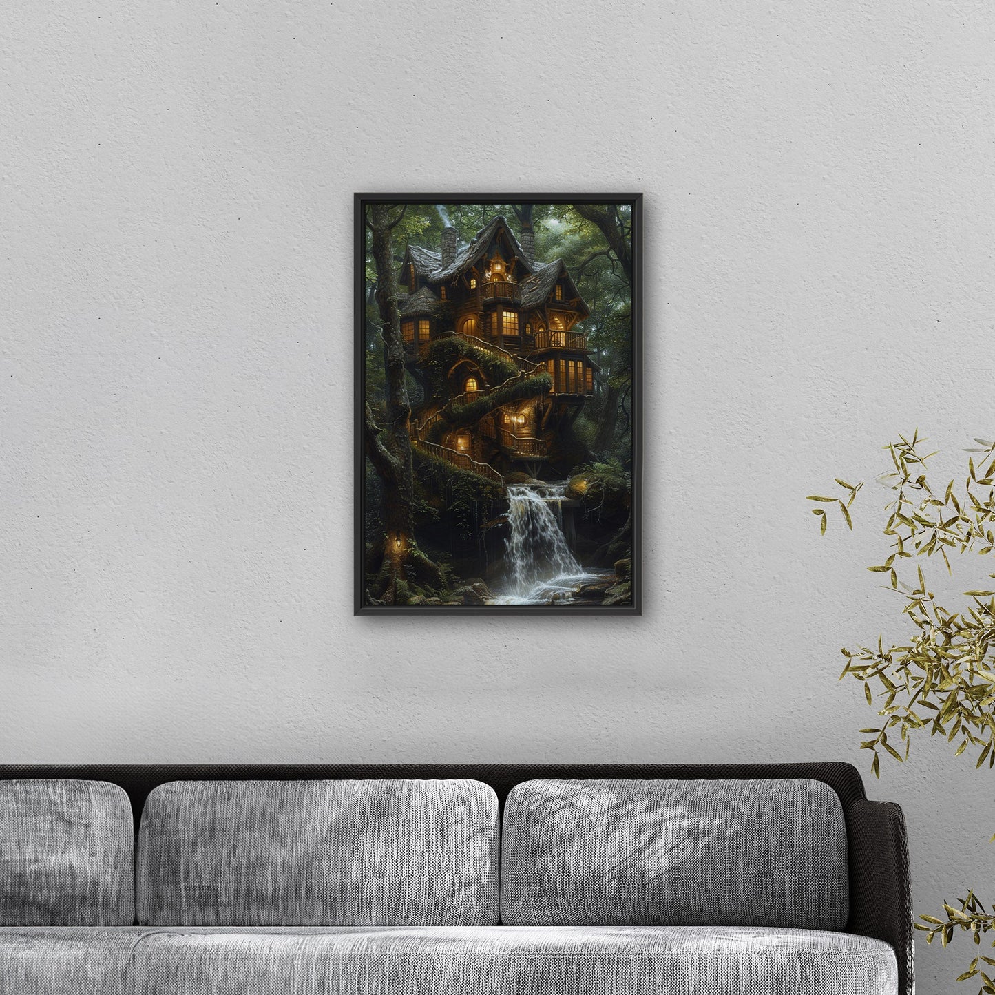 3d Render of fantasy house in the woods - Enchanted Treehouse