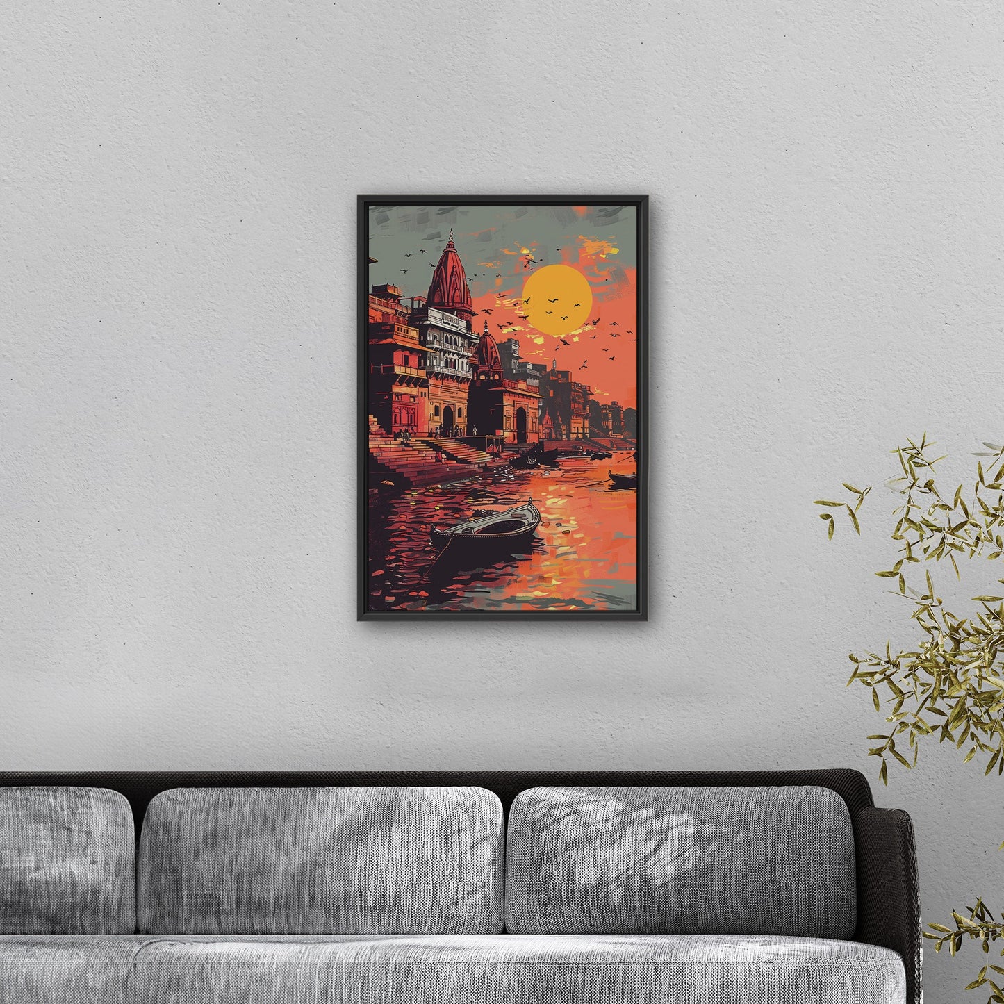 Vibrant Banaras Ghat illustration - Cultural Oasis