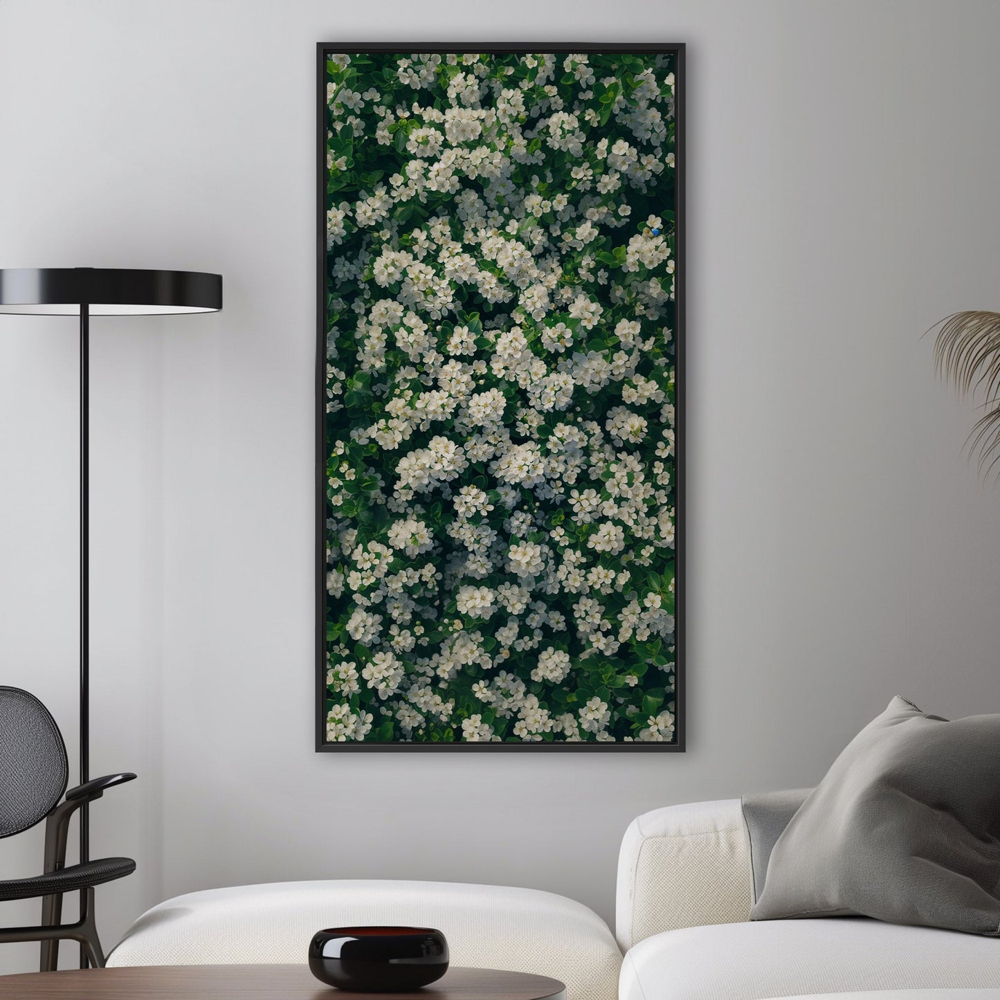 Field of White Flowers - Tranquil Oasis