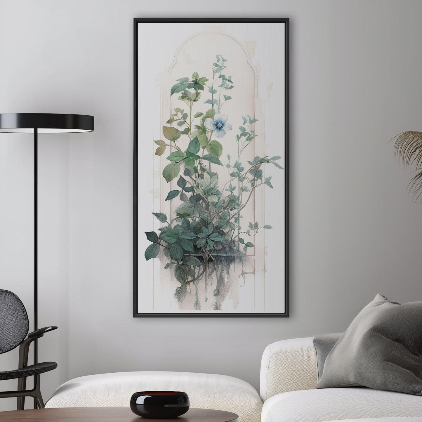 Watercolor Painting of Blue Wildflower
