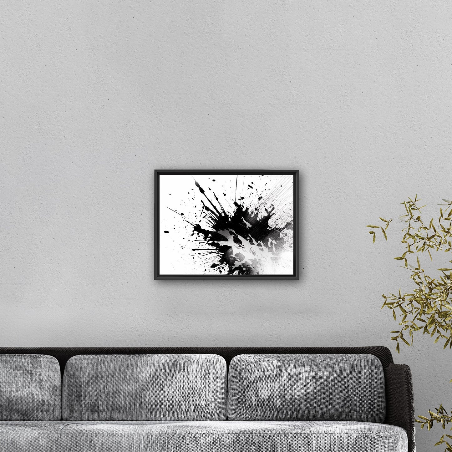 Black and white abstract ink splatter art - Captivating Monochrome Ink Splatter Zen