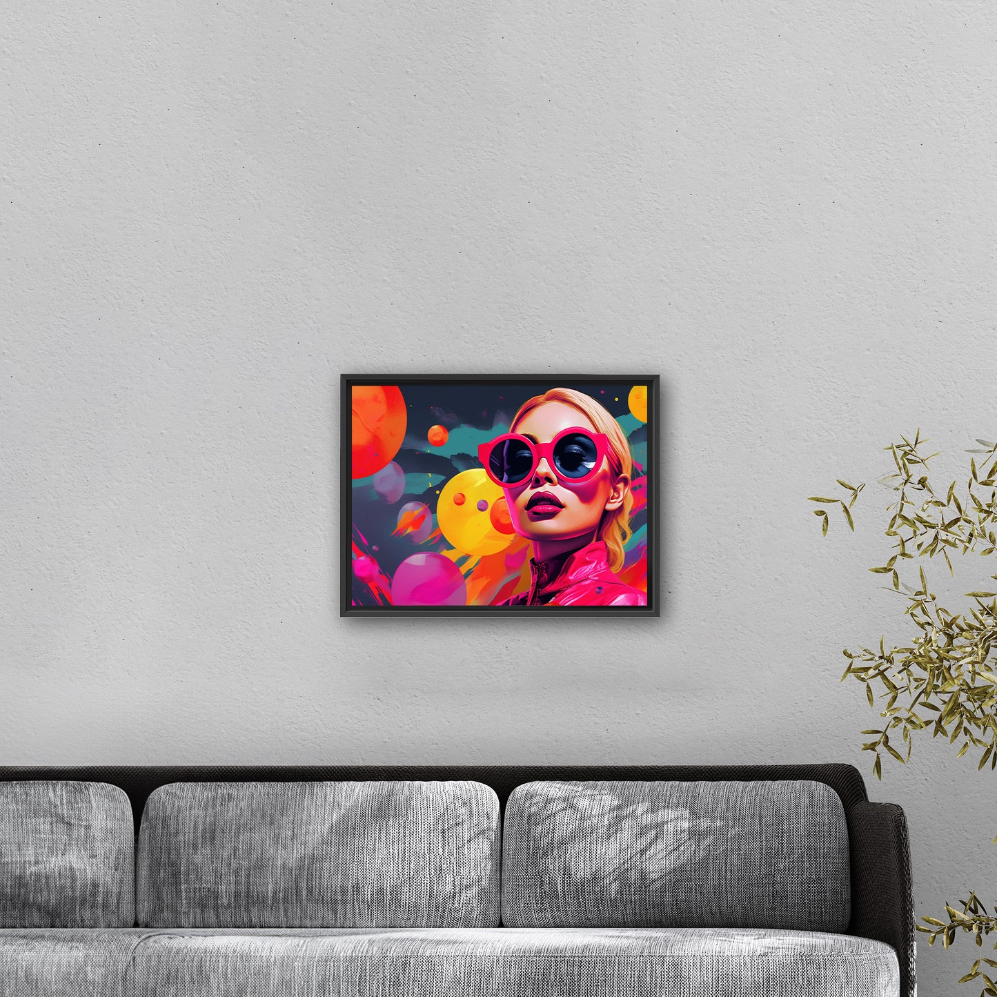 Quirky pop art digital illustration, vibrant colors, playful design - Psychedelic Rainbow Explosion