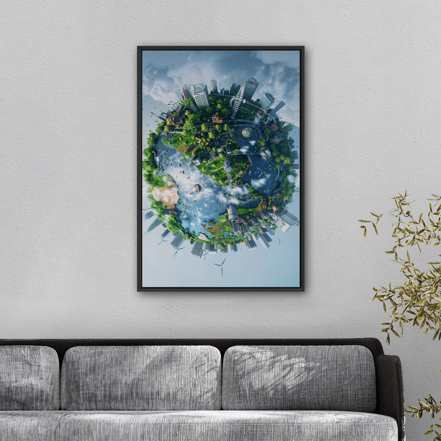 Captivating Earth View with Intricate Buildings - Magnificent City Canvas