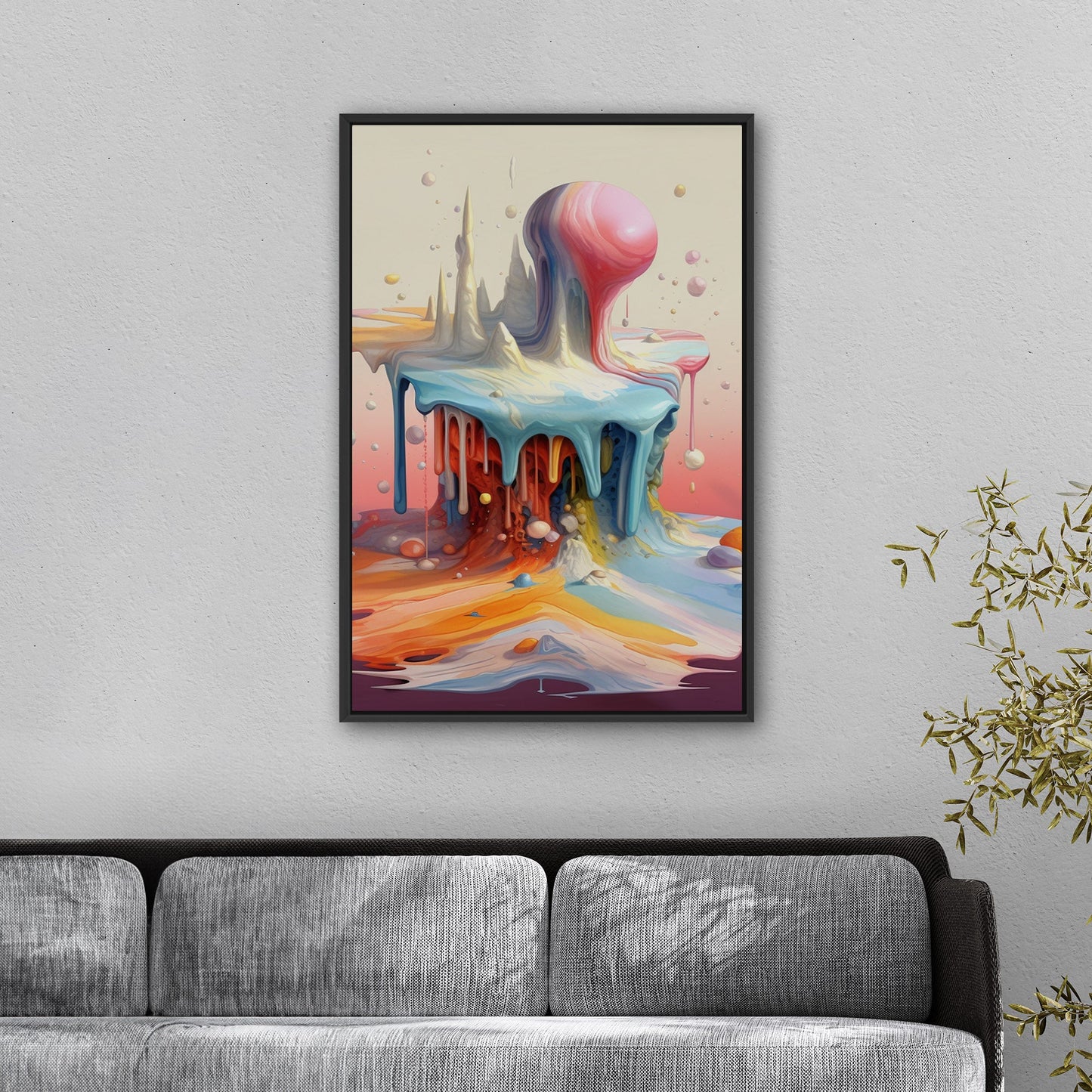 Abstract, surreal, dreamlike art with melting shapes - Enigmatic Elegance