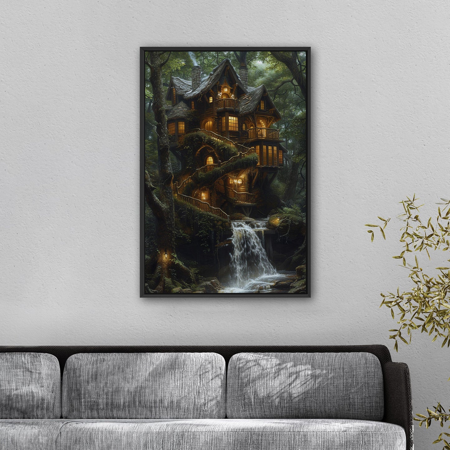 3d Render of fantasy house in the woods - Enchanted Treehouse