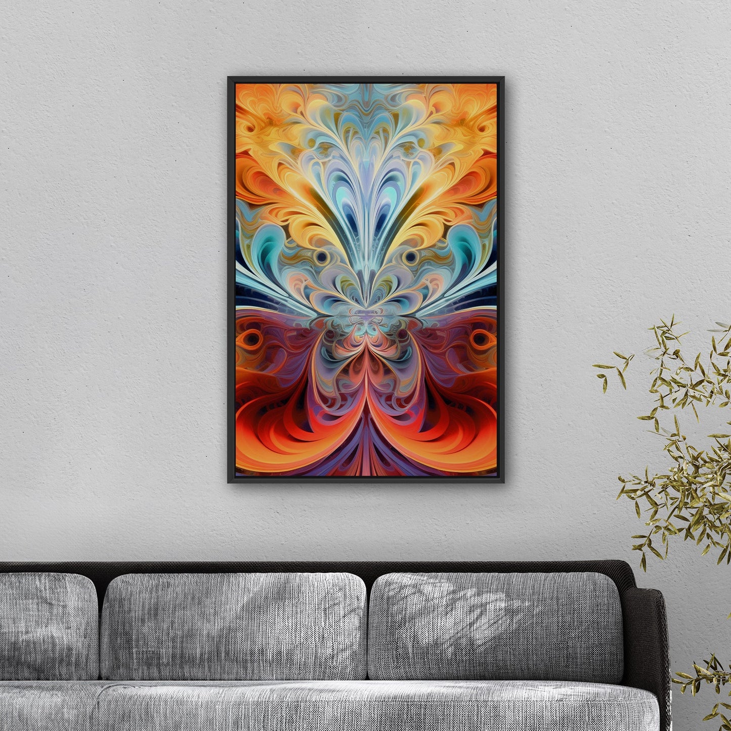 Fractal art piece with vibrant colors - Kaleidoscopic Elegance