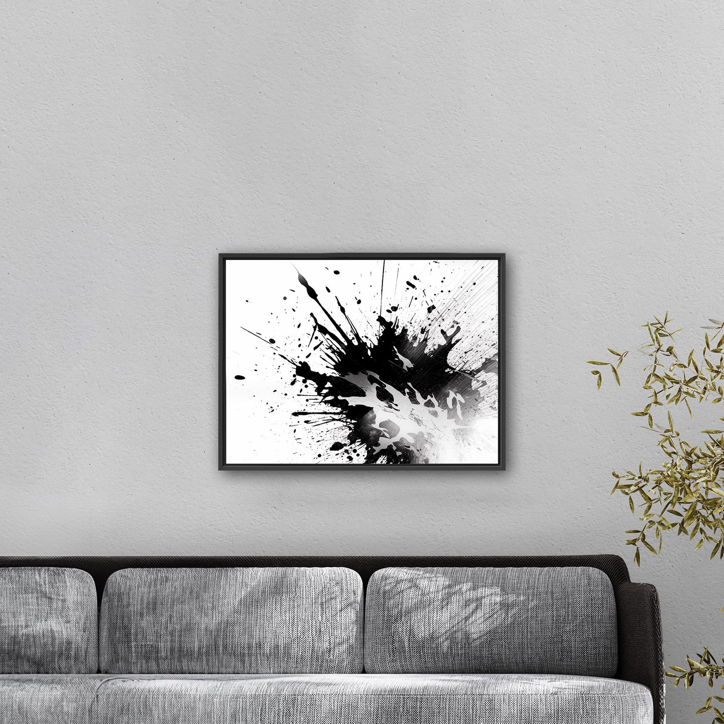 Black and white abstract ink splatter art - Captivating Monochrome Ink Splatter Zen