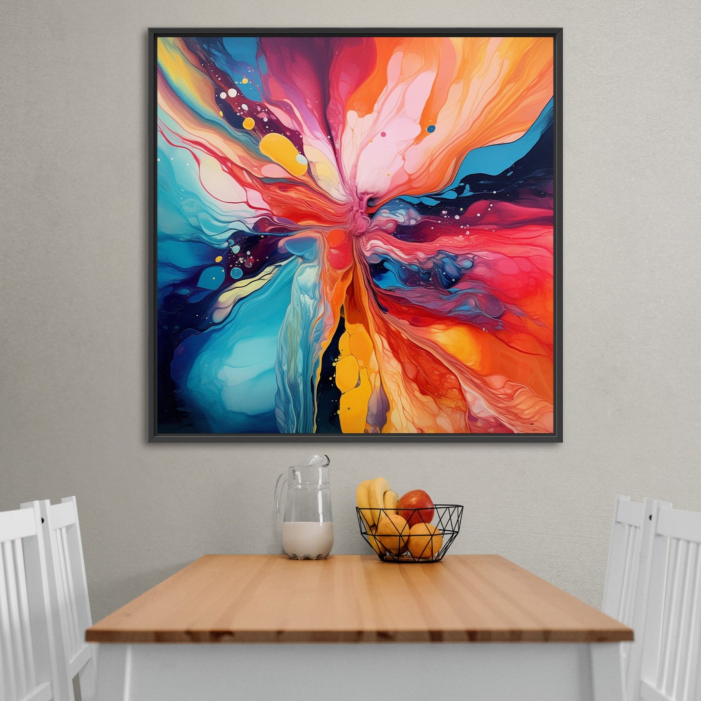 Abstract Splatter Oil Painting - Color Wave Splash