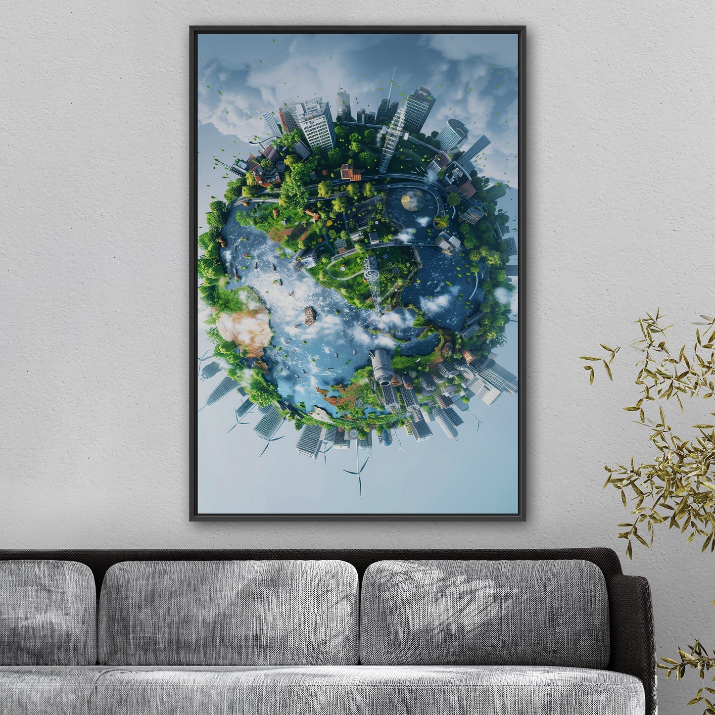 Captivating Earth View with Intricate Buildings - Magnificent City Canvas
