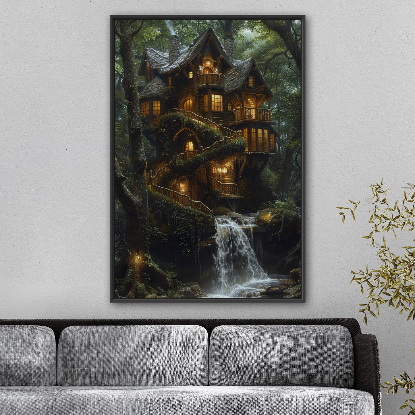 3d Render of fantasy house in the woods - Enchanted Treehouse