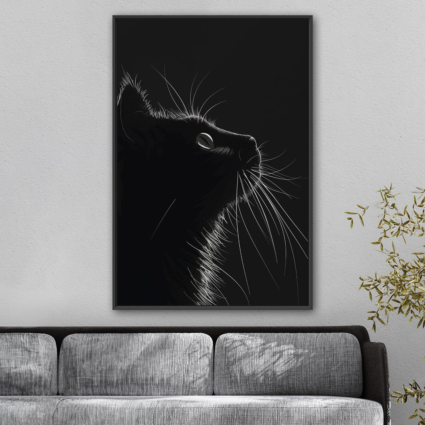 Minimalistic Cat Wall Art - Enchanting Elegance