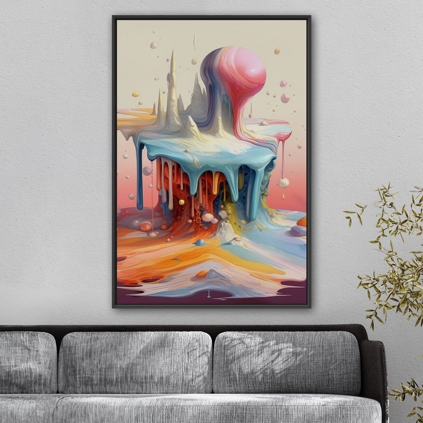 Abstract, surreal, dreamlike art with melting shapes - Enigmatic Elegance