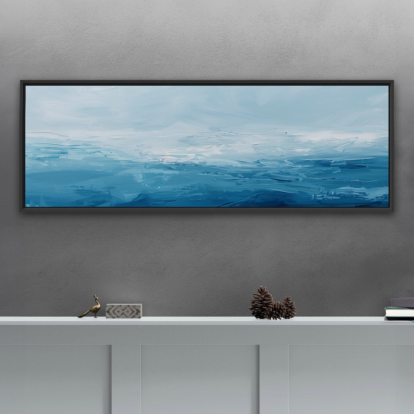 Abstract blue ocean brush strokes - Enigma