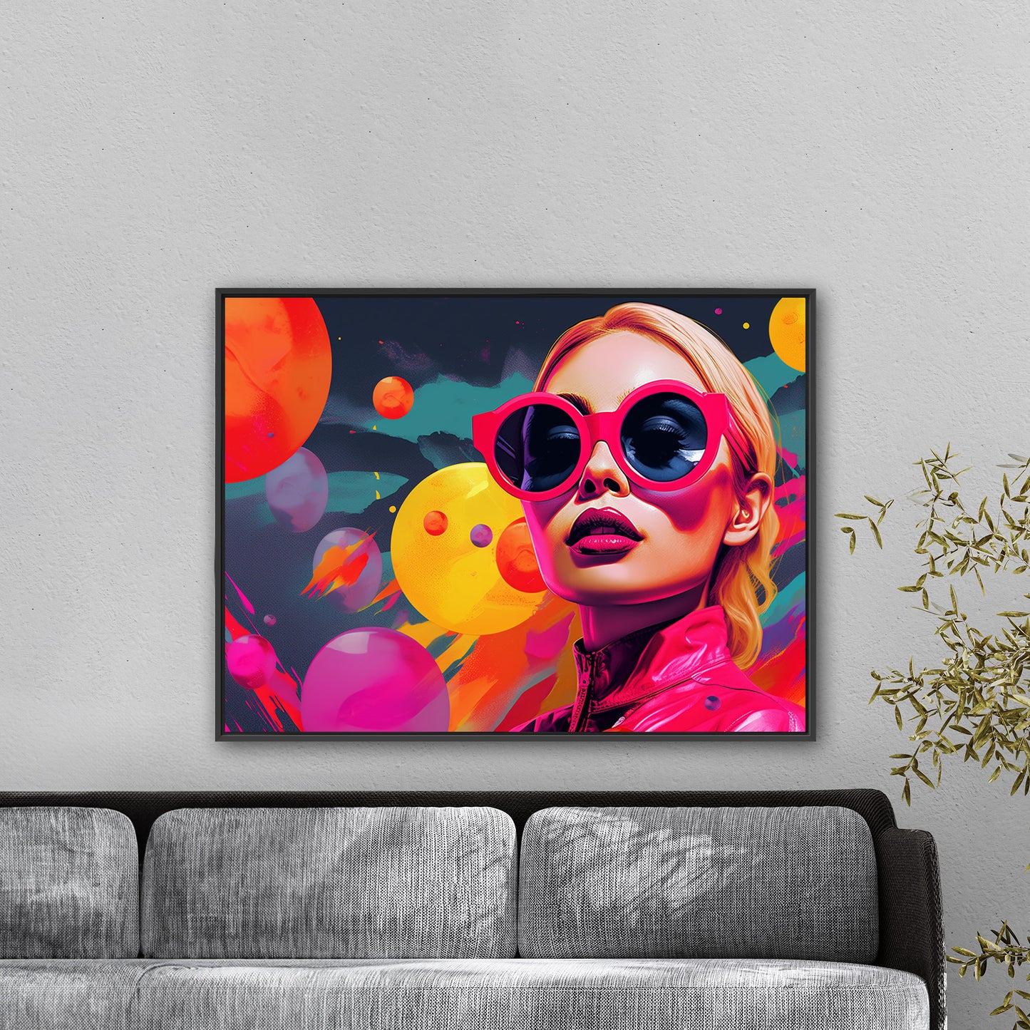 Quirky pop art digital illustration, vibrant colors, playful design - Psychedelic Rainbow Explosion