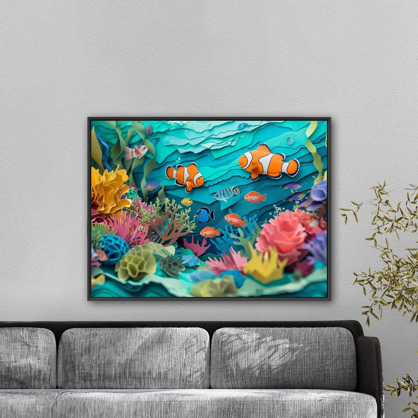 Vibrant marine life art on canvas - Serenity Dance