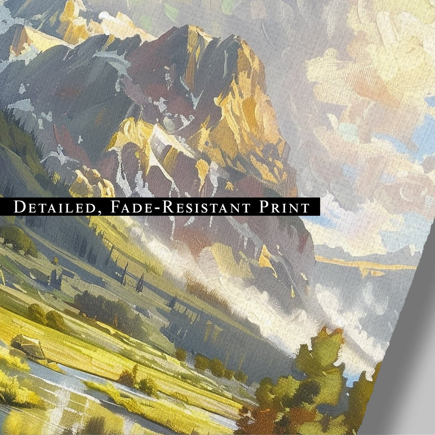 Vibrant landscape oil painting capturing nature's essence - Enriched Elegance