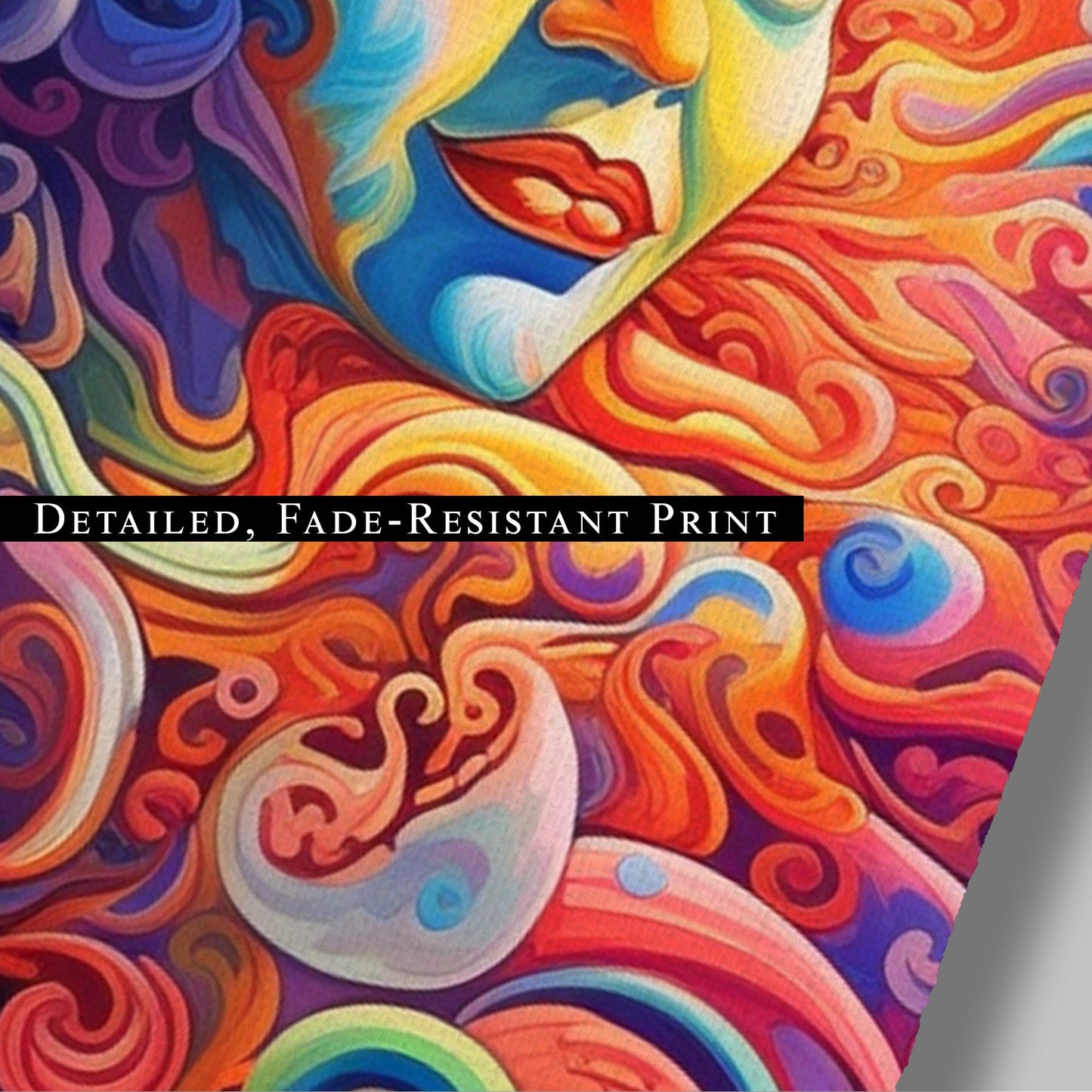 Psychedelic abstract airbrush painting of Vibrant Ebony - Enigmatic Revolution