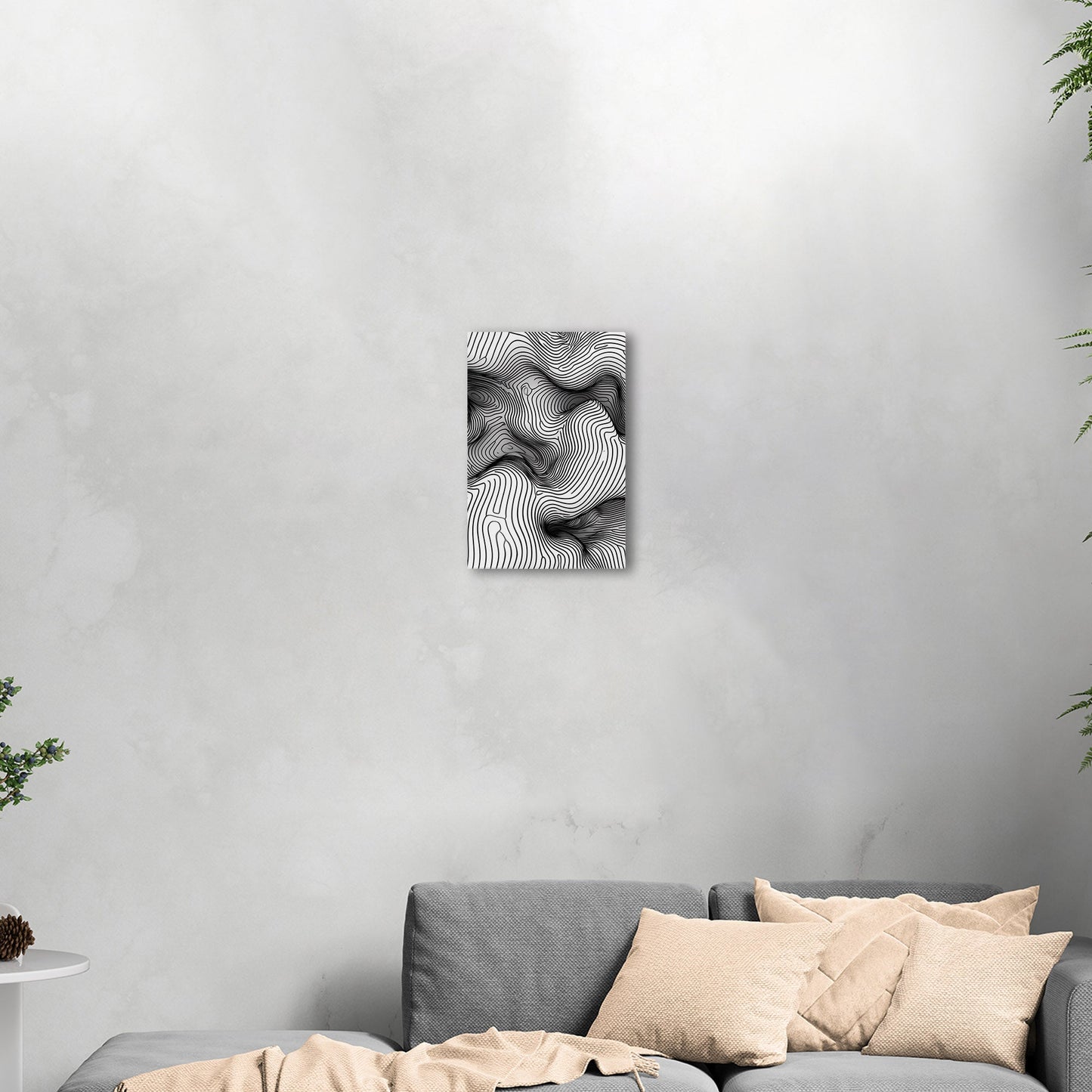 Abstract topographic black and white texture - Ethereal Oscillations