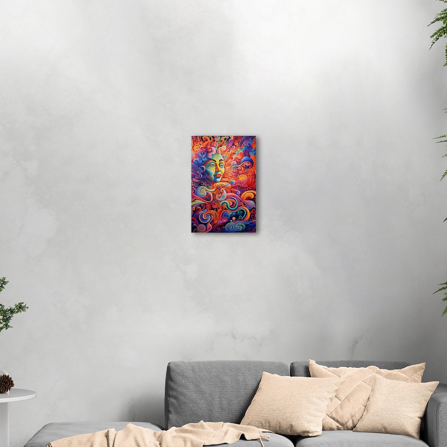 Psychedelic abstract airbrush painting of Vibrant Ebony - Enigmatic Revolution
