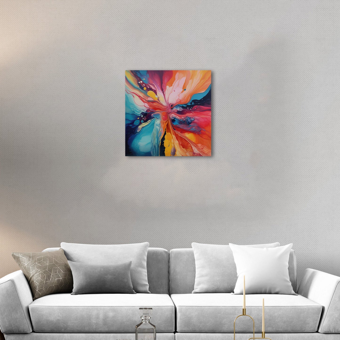 Abstract Splatter Oil Painting - Color Wave Splash