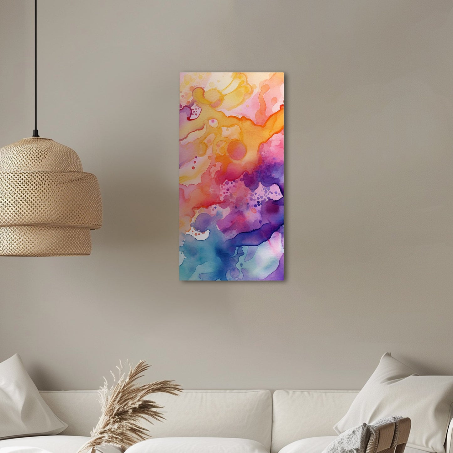 Abstract watercolor art with vibrant colors