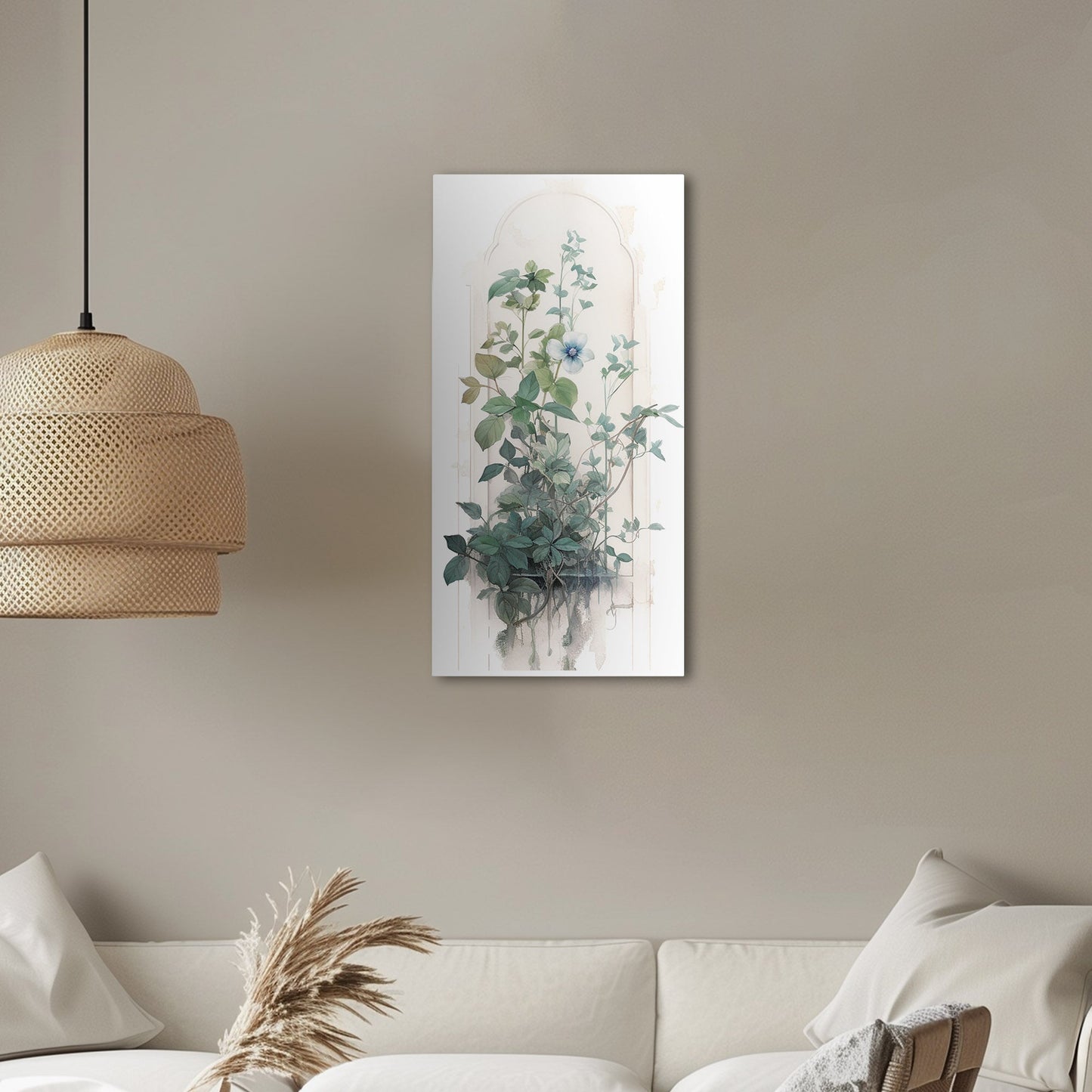 Watercolor Painting of Blue Wildflower