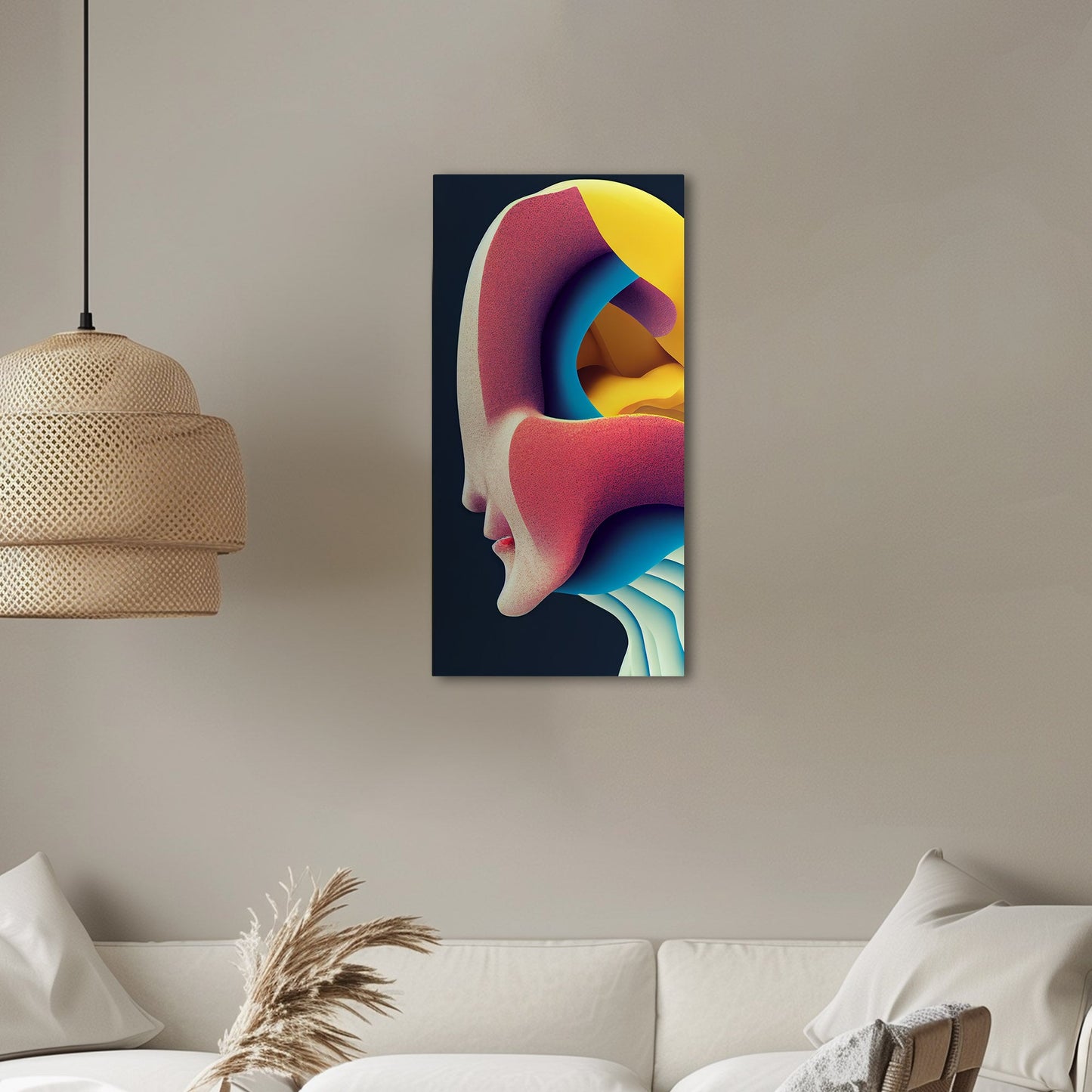 Abstract chaos meets midcentury charm - Vibrant Chaos Unleashed