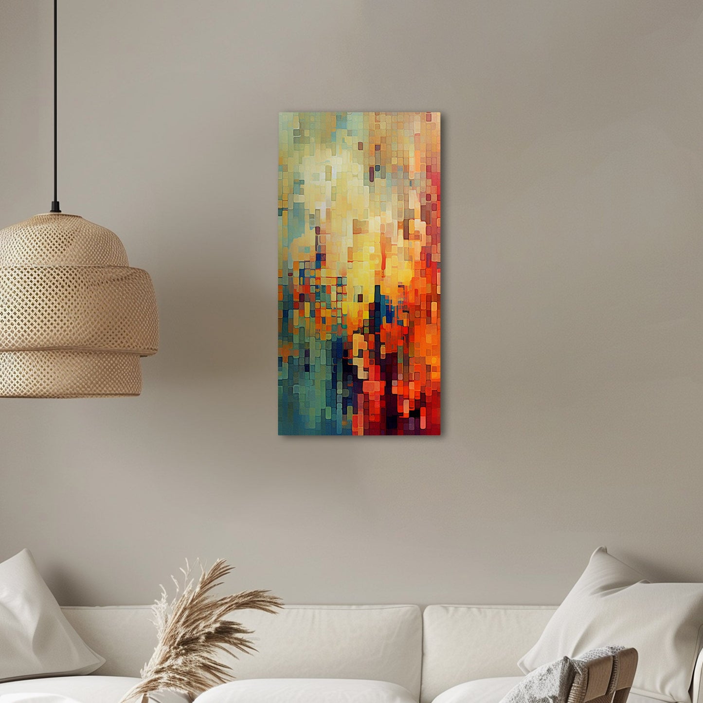 Pixelated mosaic retro abstract patterned geometric - Mesmerizing Modern Elegance