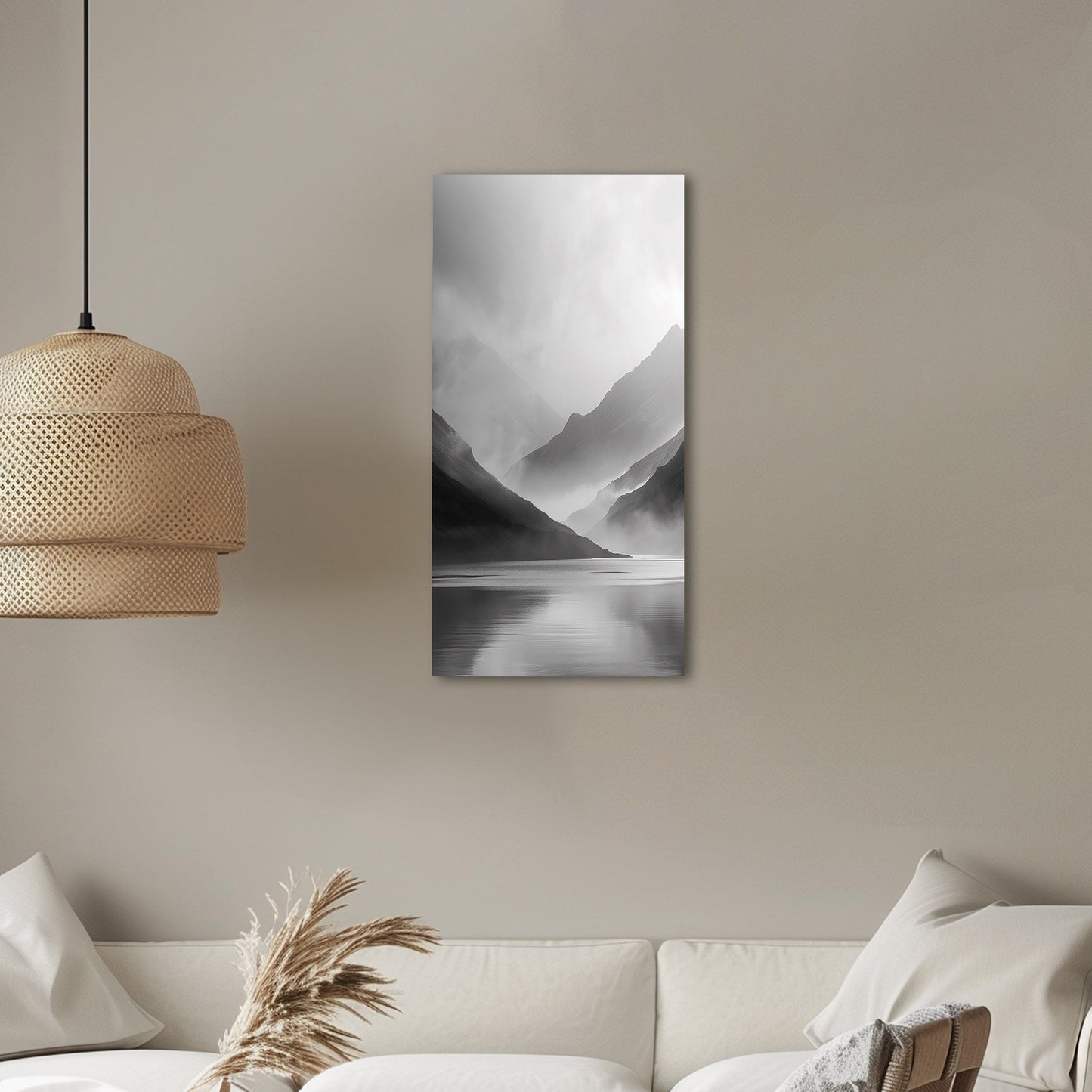 Black and White Mountain Landscape Long Exposure Photo - Whispering Shadows of Silent Hills