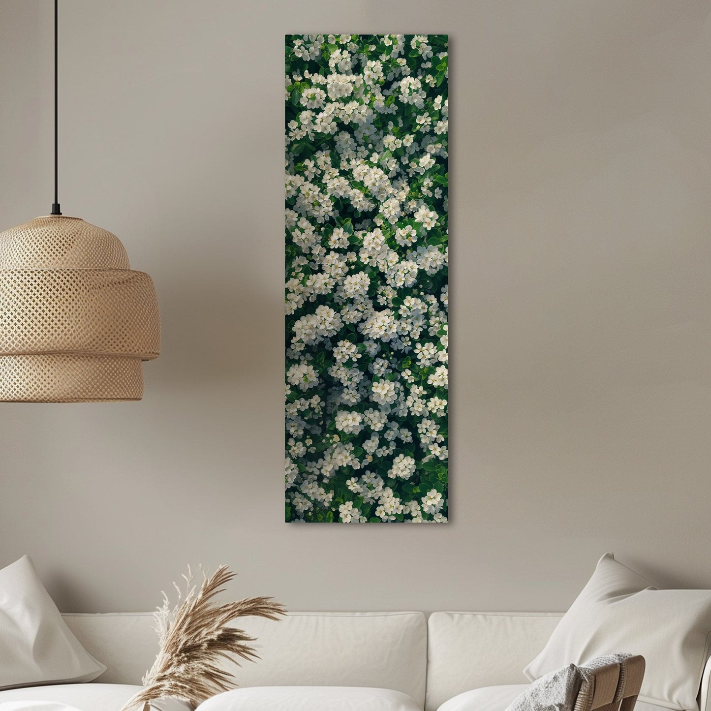 Field of White Flowers - Tranquil Oasis