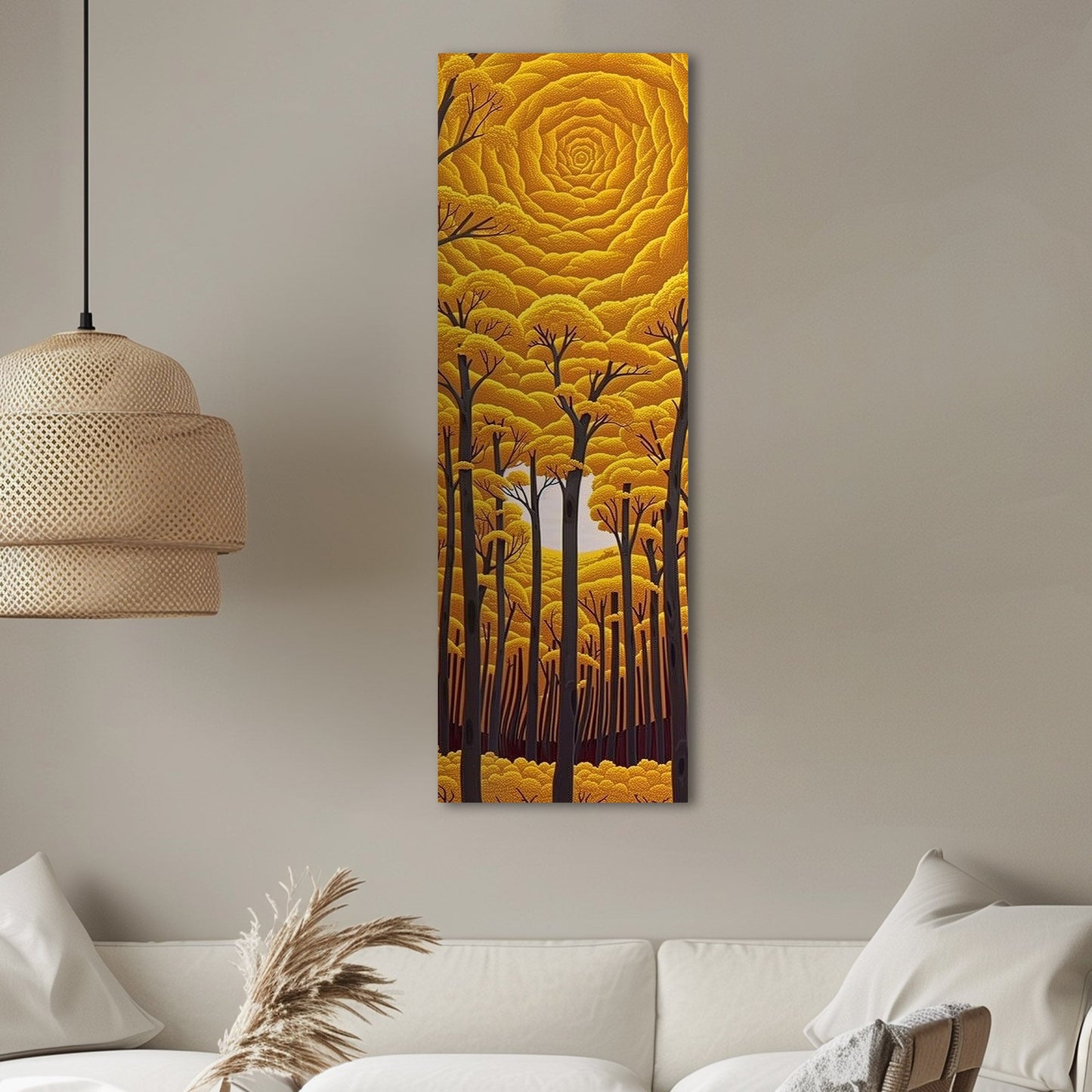 Romantic Stylized Painting of Autumn Woods - Ethereal Golden Woods: A Romance