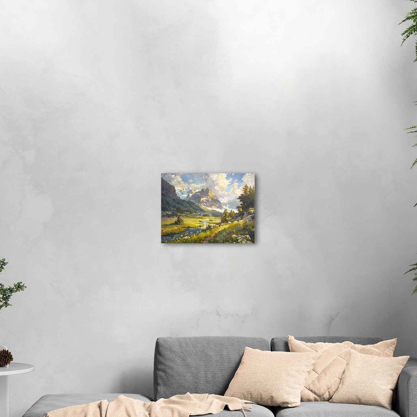 Vibrant landscape oil painting capturing nature's essence - Enriched Elegance