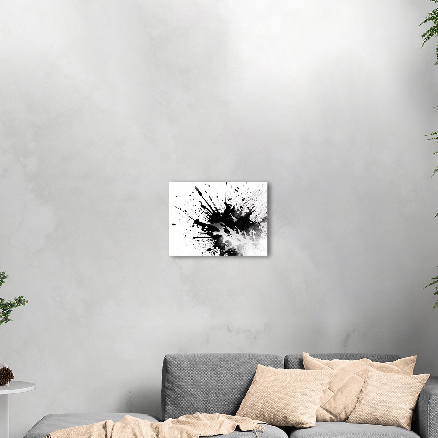 Black and white abstract ink splatter art - Captivating Monochrome Ink Splatter Zen