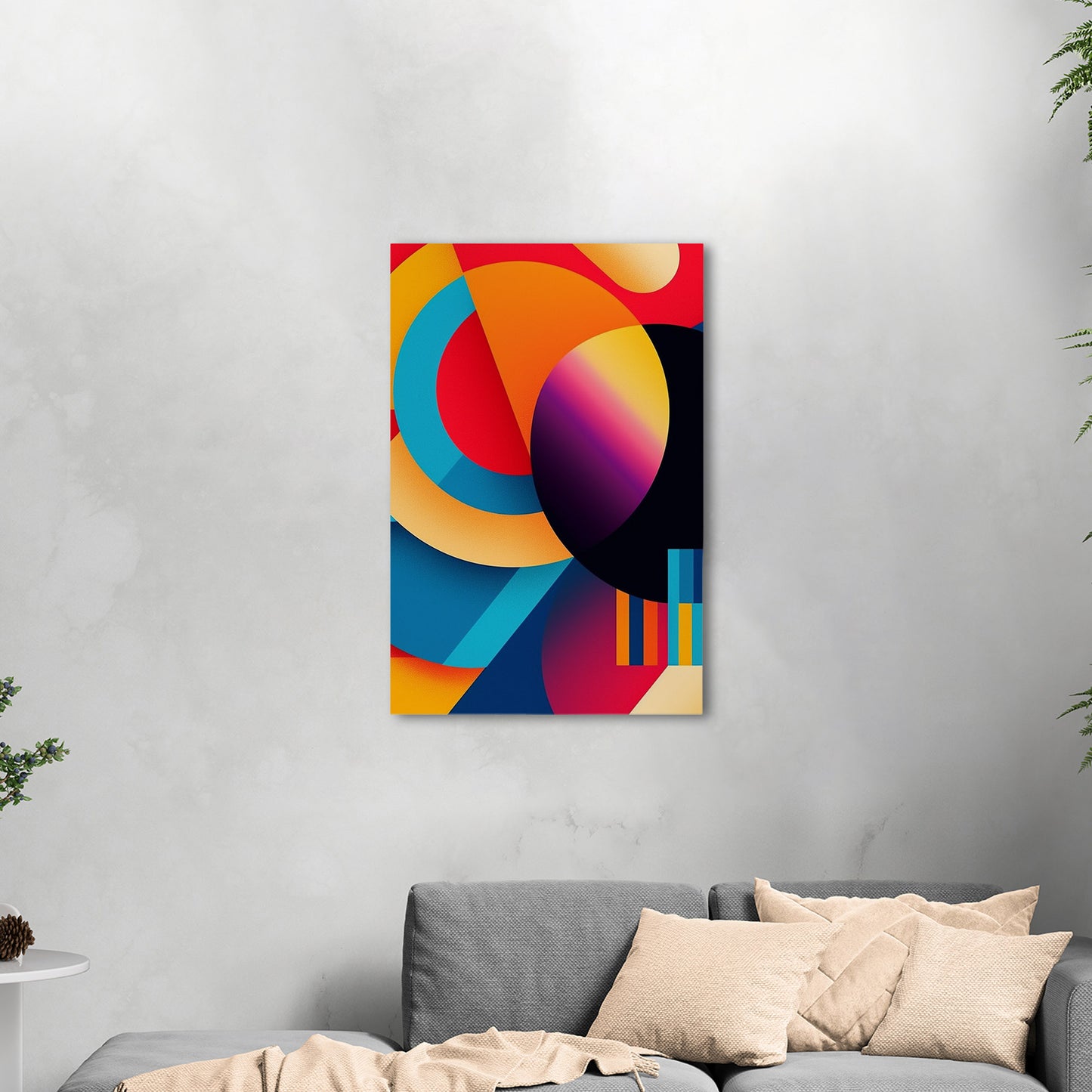 Vibrant, geometric abstract art - Bold Fusion of Colors