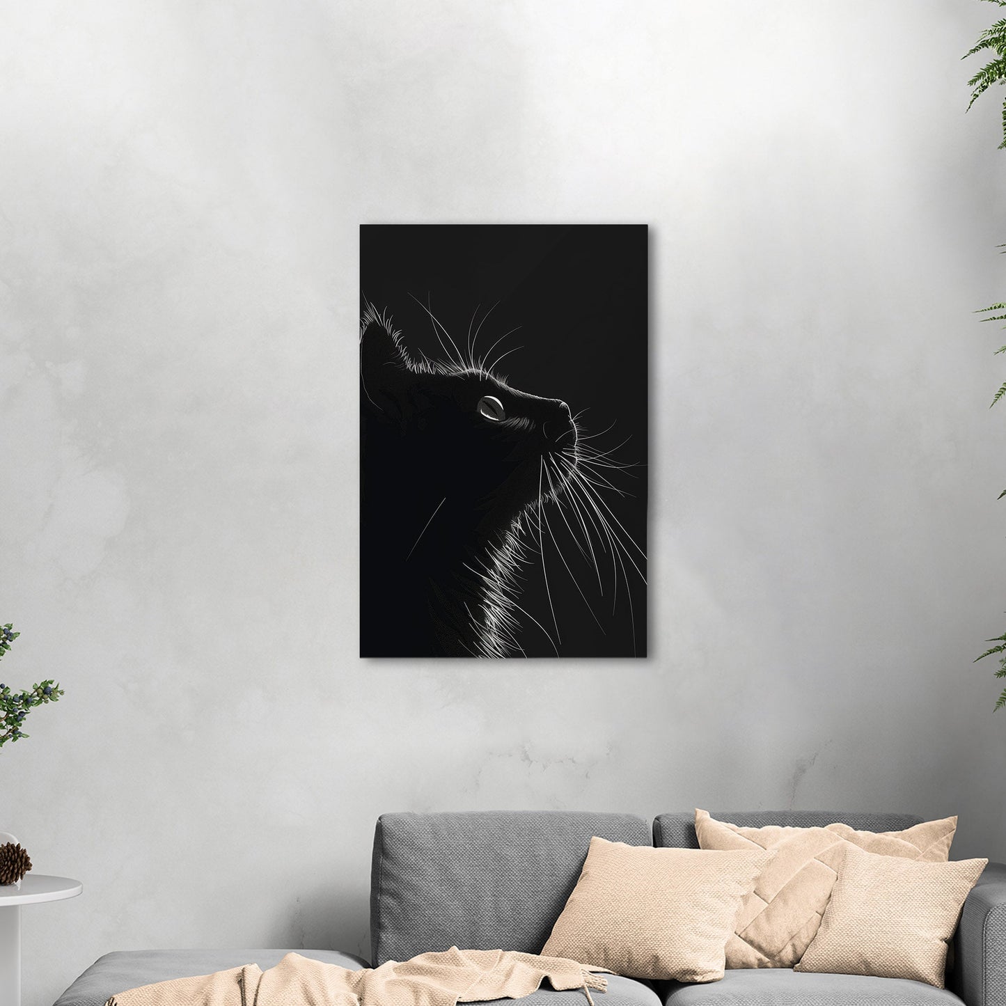 Minimalistic Cat Wall Art - Enchanting Elegance