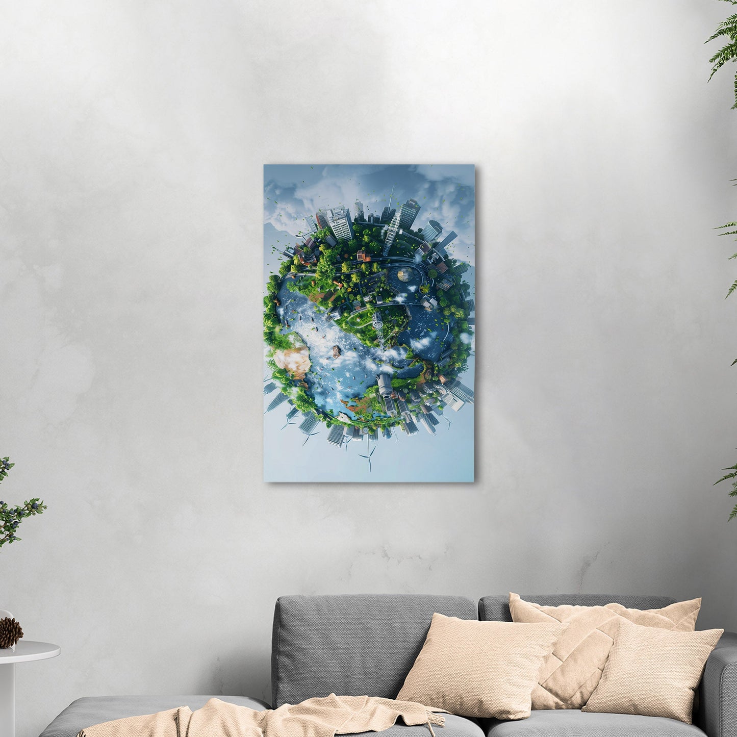 Captivating Earth View with Intricate Buildings - Magnificent City Canvas