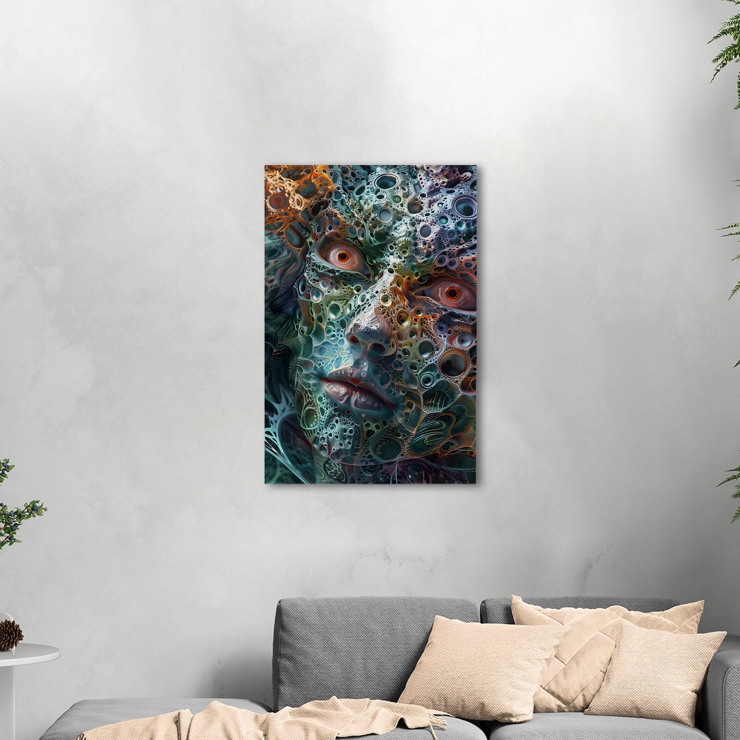 3D render of fractal face portrait digital artwork - Elf of the Fractal DNA Strand