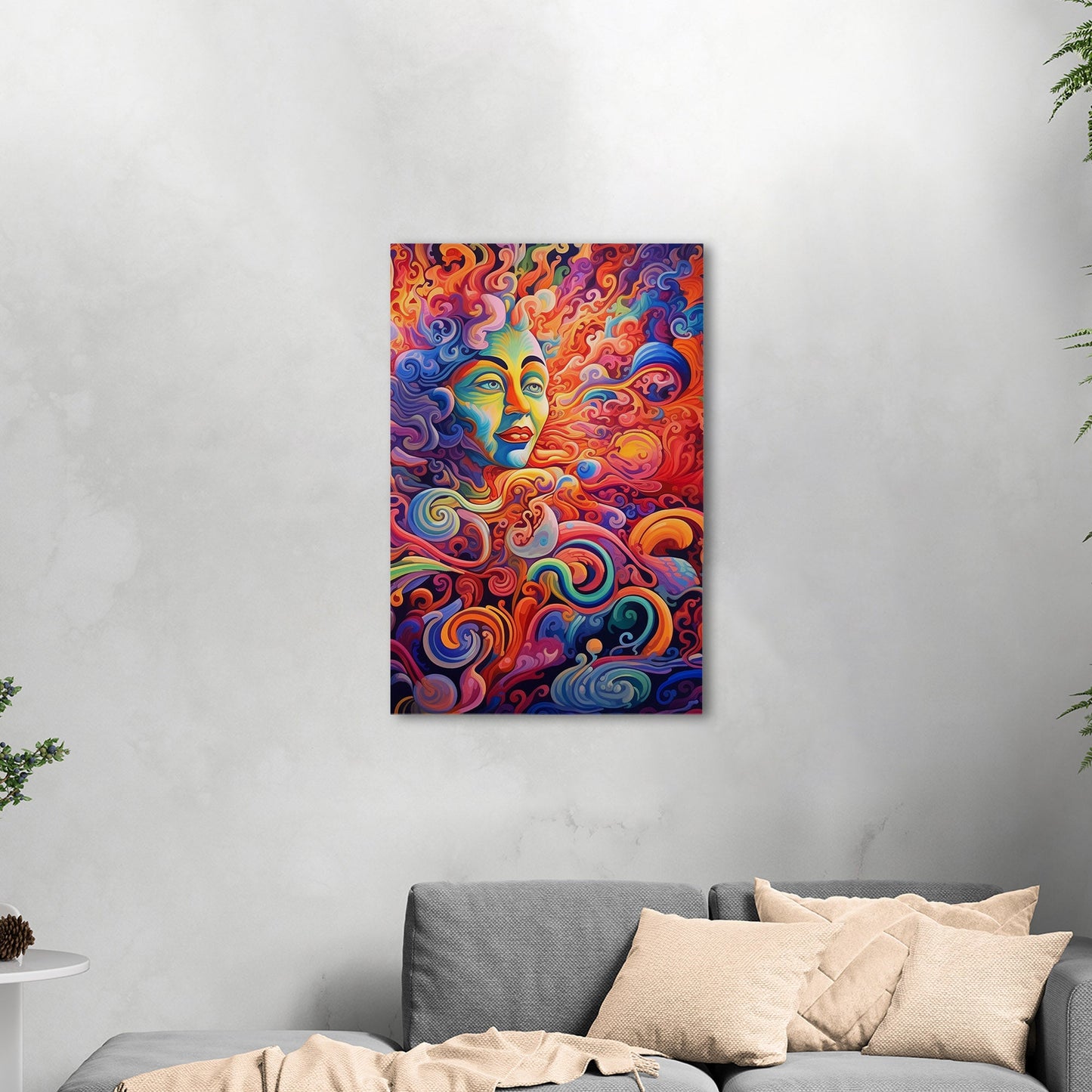 Psychedelic abstract airbrush painting of Vibrant Ebony - Enigmatic Revolution